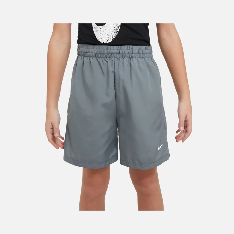 Nike Multi Older Kids Boys Dri-FIT Training Shorts -Smoke Grey/White