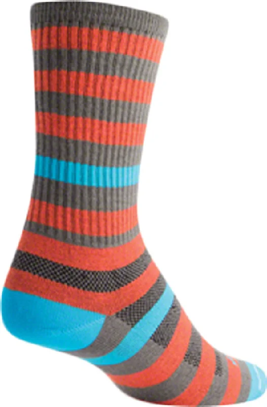 SockGuy Crew Metro Socks - 6" Orange/Gray Small/Medium