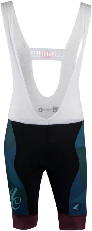 All-City Night Claw Mens Bib Short - BLK Dark Teal Spruce Green Mulberry Medium