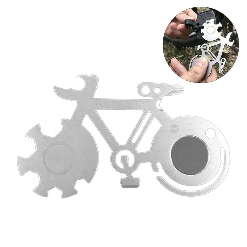 1Pcs Portable Bicycle Shape Wrench Outdoor Multi-purpose Keychain Bicycle Shape Camping Tools Repair Wrench Bike Repair Tool