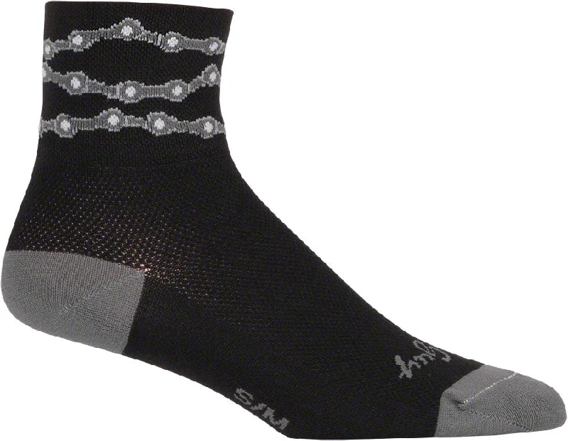 SockGuy Classic Chains Socks - 3" Black Small/Medium