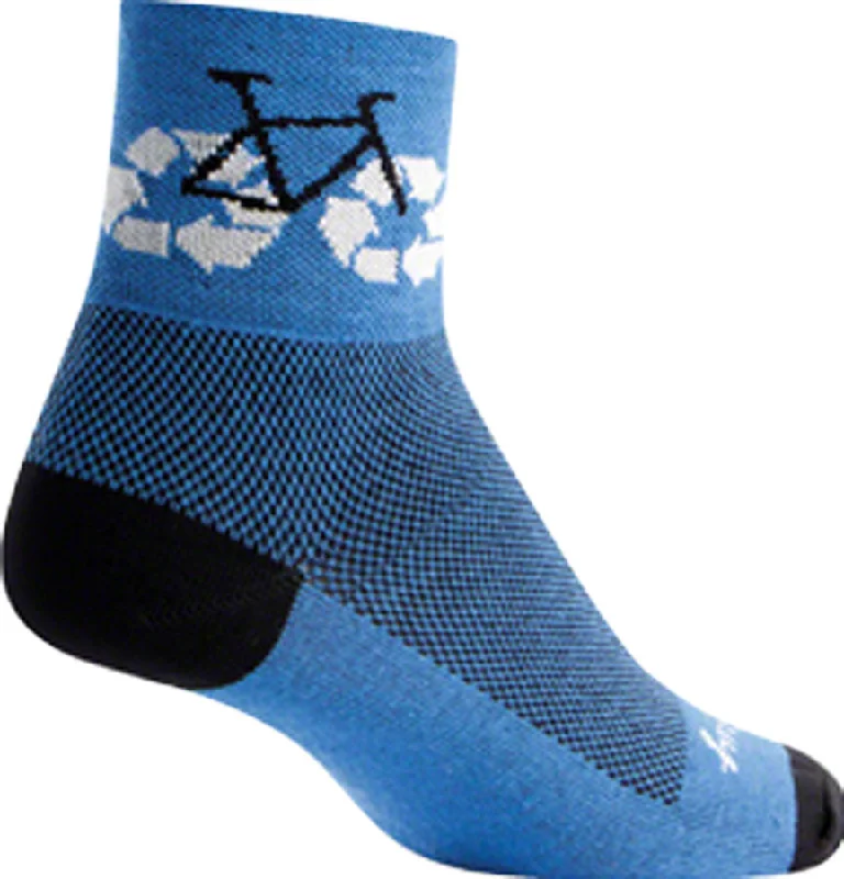 SockGuy Classic Recycle Socks - 3" Blue Small/Medium