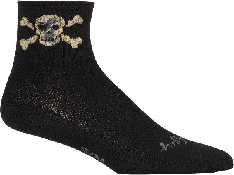 SockGuy Classic Pirate Socks - 3" Black Small/Medium