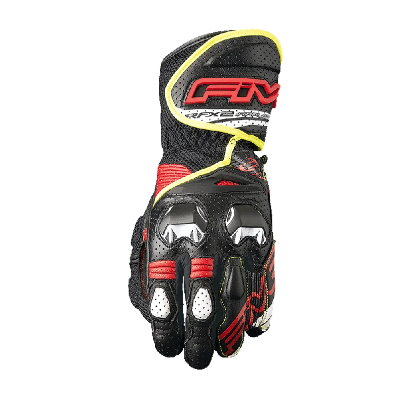 FIVE RFX-2 AIRFLOW GLOVES - BLACK/RED/YELLOW