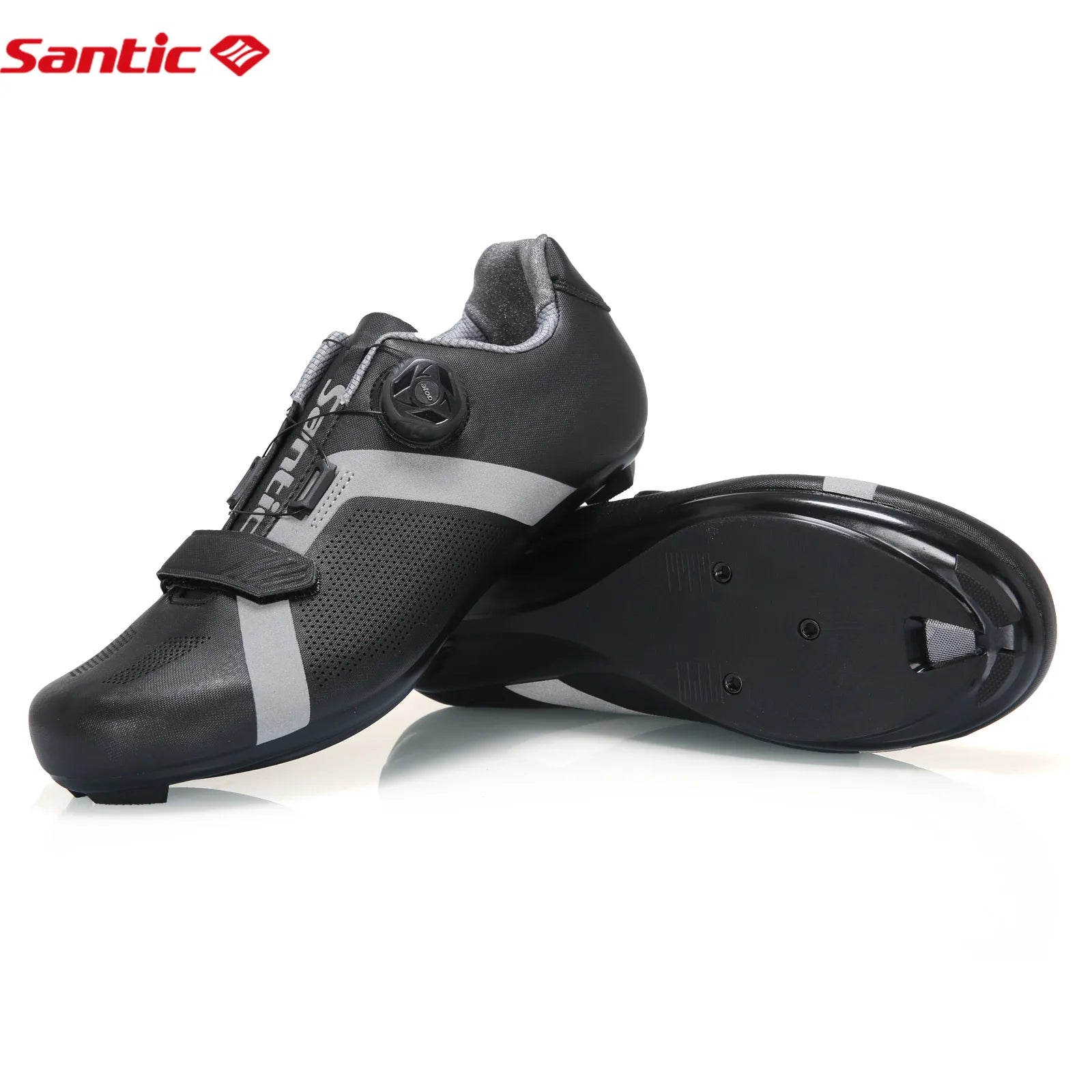 Santic Cycling Shoes Unisex Road Bike Wear Waterproof Adjustable Resistant Bicycle Nylon Bottom Riding Shoe Self-Locking KS20019