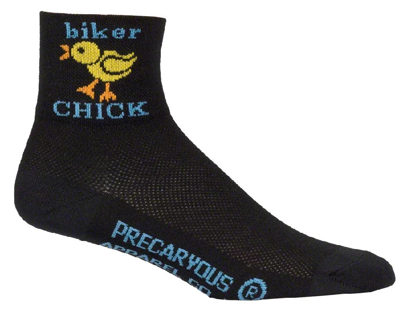 SockGuy Classic Biker Chick Socks - 3" Black Womens Small/Medium