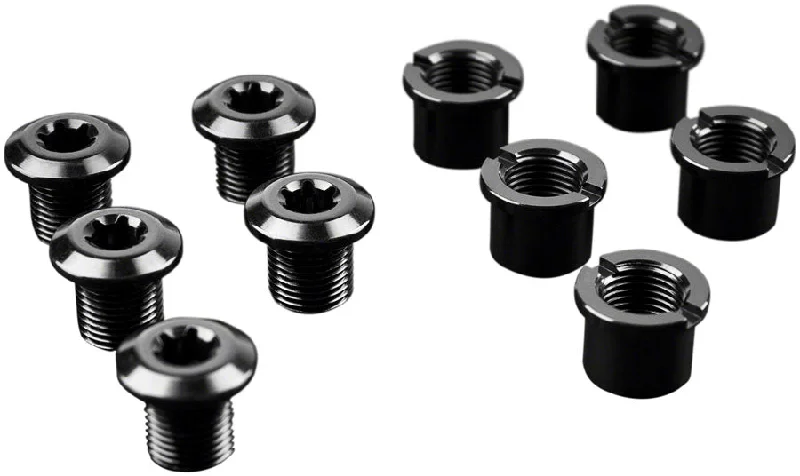 absoluteBLACK Chainring Bolt Set - Short Bolts and Nuts Set of 5 Black