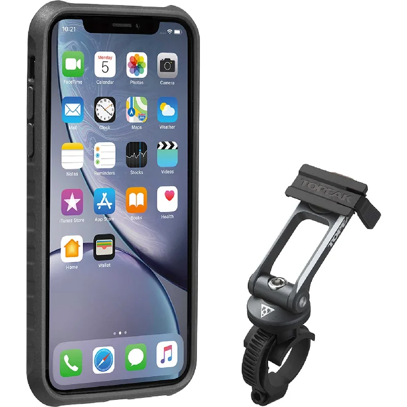 Custodia Topeak RideCase per iPhone Xr nera/grigia con supporto