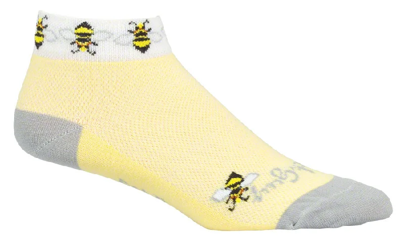 SockGuy Classic Bees Socks - 1" Yellow Womens Small/Medium