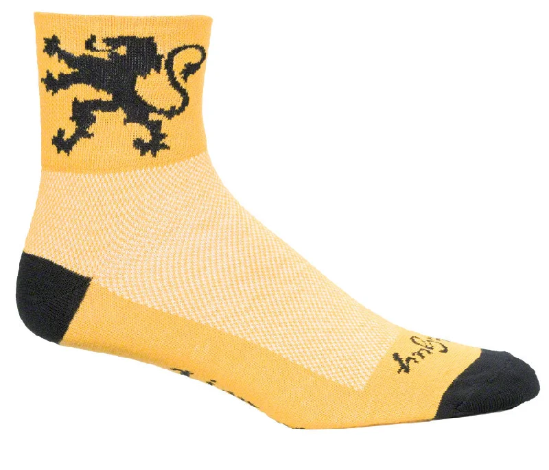 SockGuy Classic Lion of Flanders Socks - 3" Yellow Large/X-Large