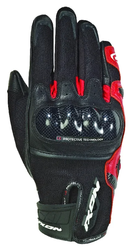 IXON RS RISE AIR GLOVES - BLACK/RED