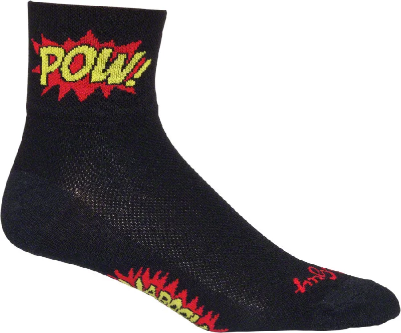 SockGuy Classic Boom Pow Socks - 3" Black Large/X-Large