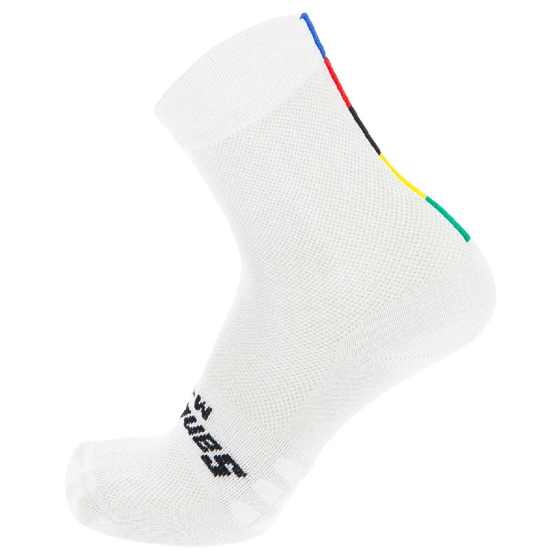 Calze Santini UCI Rainbow - Bianco