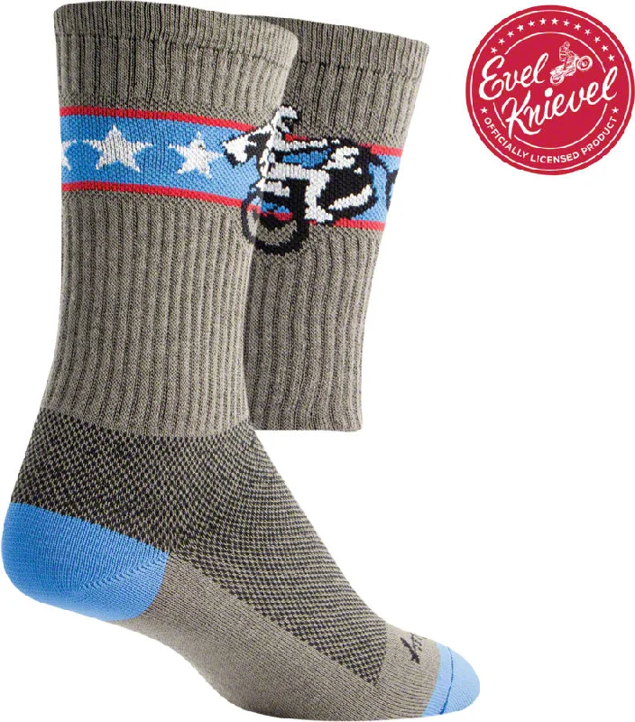 SockGuy Crew Wheelie Socks - 6" Gray Large/X-Large