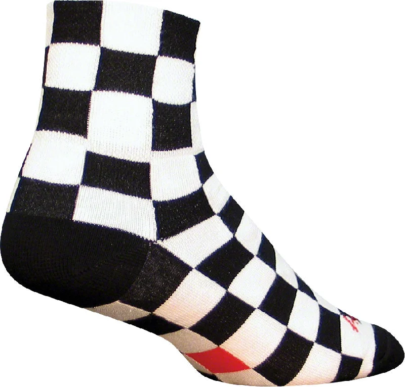 SockGuy Classic Ridgemont Socks - 3" Black/White Checker Large/X-Large