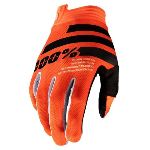 100% ITRACK GLOVES - ORANGE/BLACK