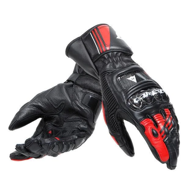 DAINESE DRUID 4 LEATHER GLOVES - BLACK/RED/WHITE