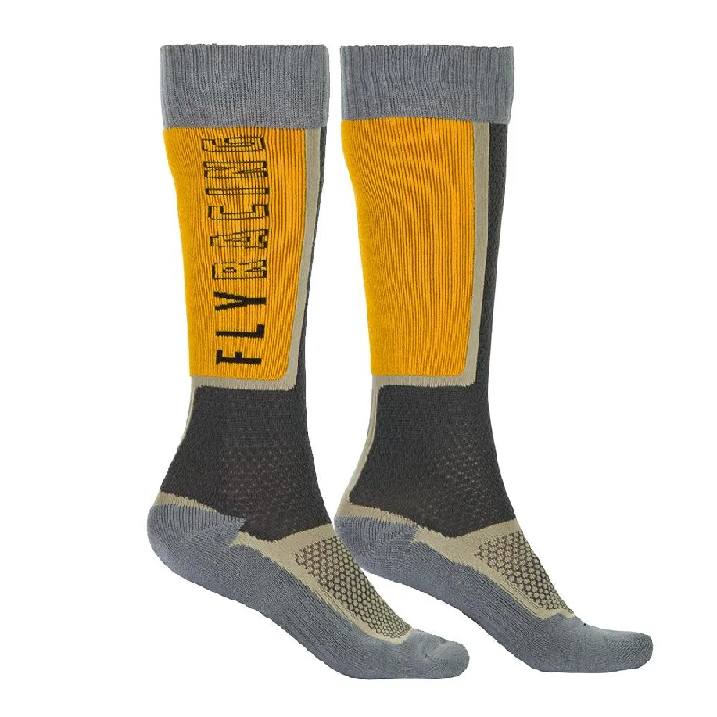 FLY MX SOCKS THIN - BLACK/GREY/MUSTARD