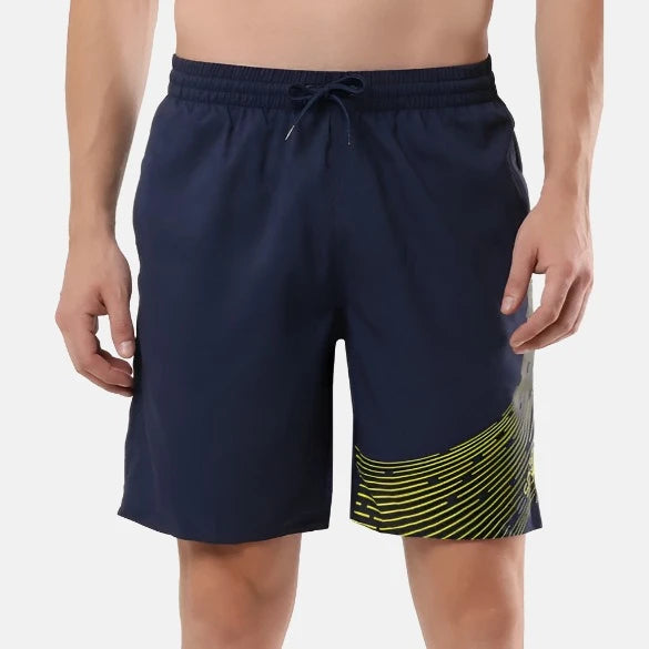 Speedo Essential Medley Logo Printed Men's Watershorts -Navy/Bitter Lime