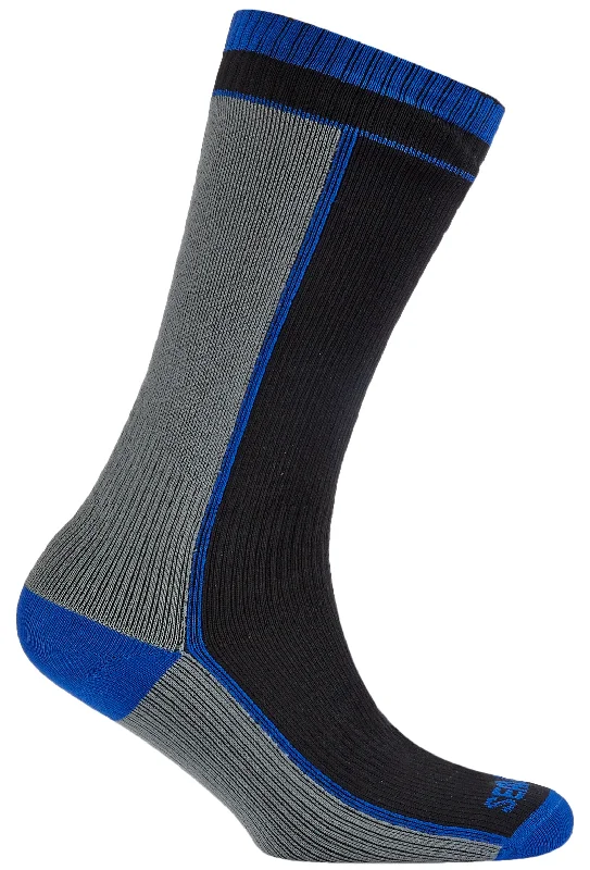 Sealskinz Mid Weight, Mid Length Waterproof Socks – Small UK 3-5 – Black-Grey