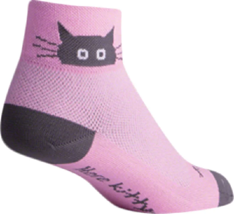 SockGuy Classic Whiskers Socks - 2" Pink Womens Small/Medium