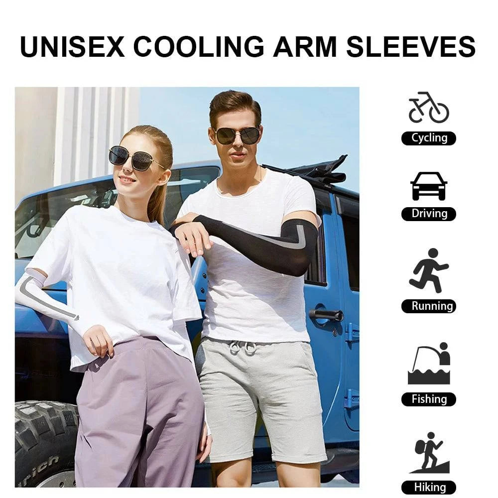 Outdoor Arm Sleeves UV Sun Protective Gloved Cooling Sleeves for Hiking Cycling Climbing Fishing Driving Sports Traveling