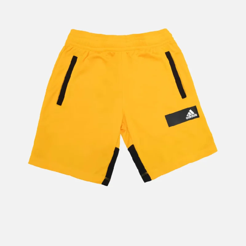 Adidas Color Block Kids Girl Shorts - Semi Solar Gold