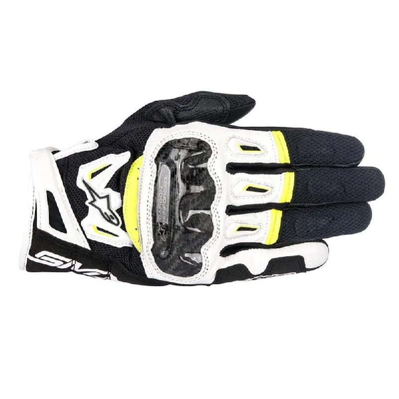 ALPINESTARS SMX2 AIR CARBON V2 GLOVES - BLACK/WHITE/FLUO YELLOW