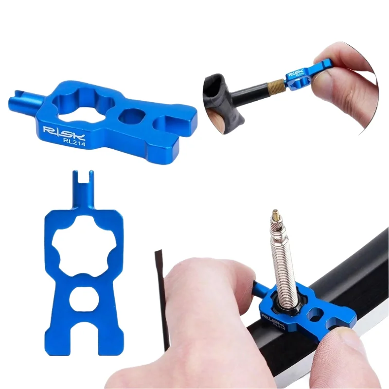 4 IN 1 Portable Repair Bicycle Valve Tools Valve Core Wrench MTB Road Bike Disassembly Installation Tool Removal Parts Blue