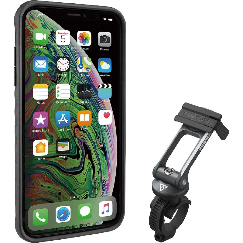 Custodia Topeak RideCase per iPhone XS Max nera/grigia con supporto